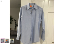 Brooks Brothers Slim Fit Men's Non Iron Blue Supima Cotton Oxford 15.5-34