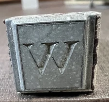 Vintage KINGSLEY Hot Foil Stamp Machine Emblem Die -W Letter Logo