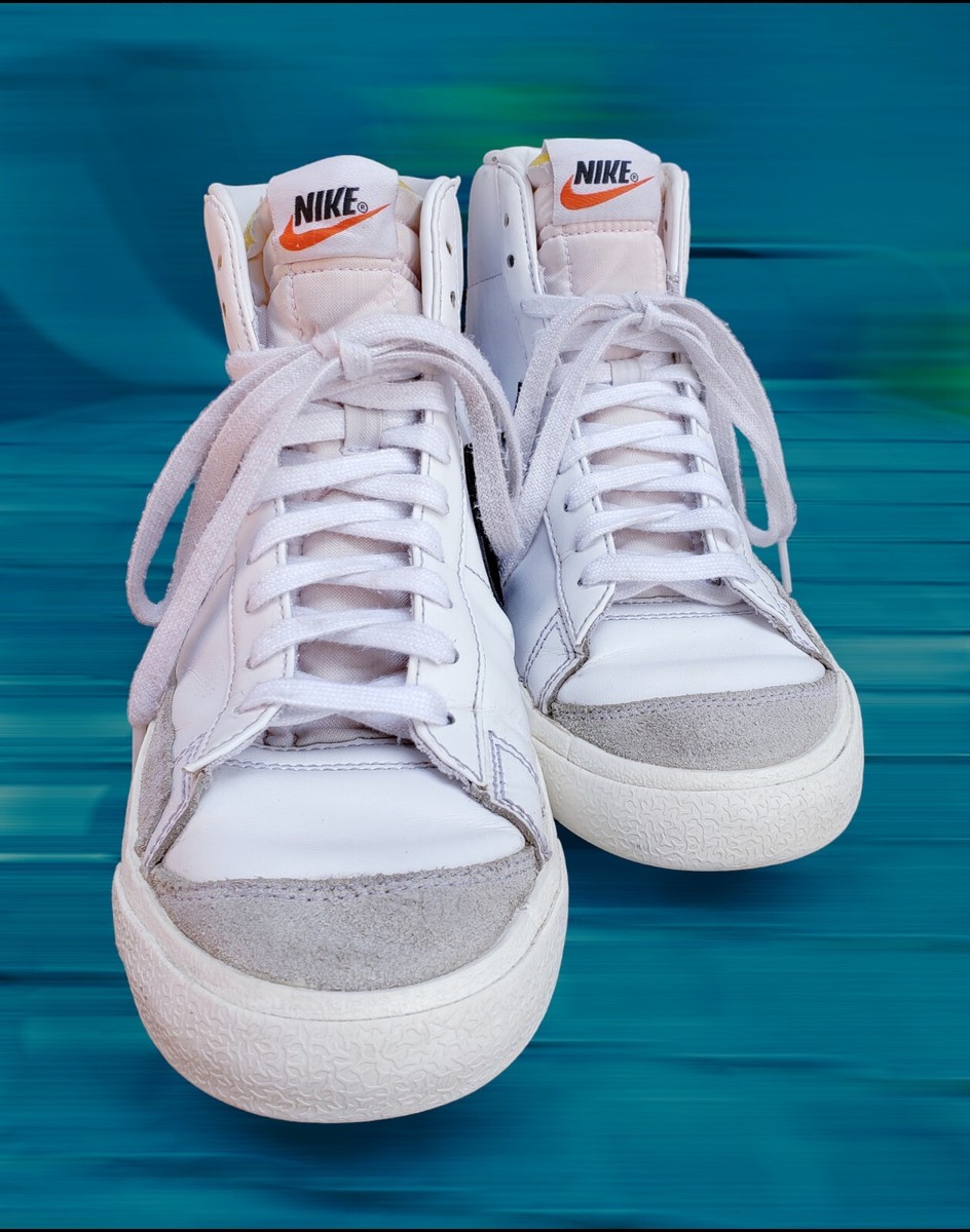 Nike Blazer Mid 77 Shoes White w/Black Swoosh Vintage Retro