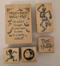 Lot Halloween Mounted Rubber Stamps Mixed Brands 