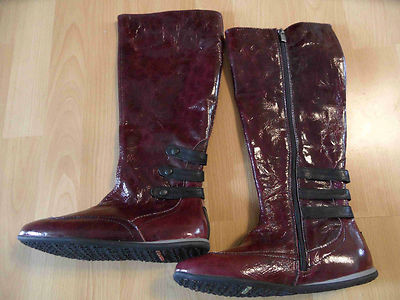 FLORIS VAN BOMMEL stylische flache Lackleder Stiefel bordeaux Gr. 37 TOP ZC616