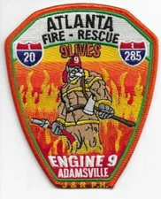 *NEW*  Atlanta  Engine - 9  "9 Lives - Adamsville", GA (3.75" x 4.5") fire patch