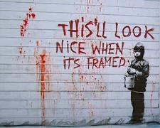 Banksy This'll Look Nice Framed Graffiti Art Print Photograph Picture Photo