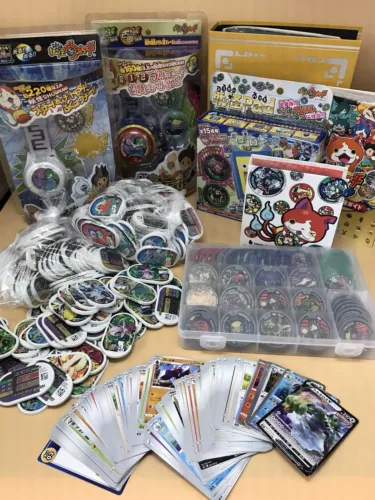 Japanese Anime Pokemon Yo-Kai Watch Game Toy Medal Card Set　Bandai Used