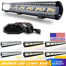 20inch 126W Led Light Bar White/Amber Flasing Strobe Flood Spot OffRoad For 4WD