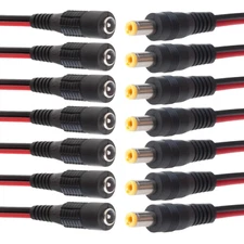 DC Power Pigtail Female Male Cable Wire Plug for CCTV Camera 5.5*2.1mm Pack LOT