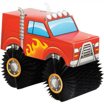 Monster Truck Rally 3D Shaped Centerpiece 8.5'' x 10'' x 5'' Paper Decorations
