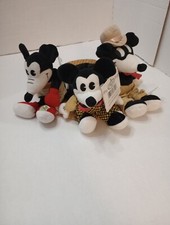 DISNEY CLASSIC COMIC BEAN BAG MICKEY MOUSE 8" STUFFED ANIMAL SET 3 NEW NWT