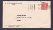 1933 KING GEORGE V 2d PRE-DECIMAL STAMP VICTOR LEGGO & CO COMMERCIAL COVER #B111