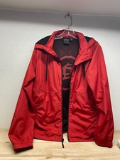 Stormtech Woman Hooded Full Zip Windbreaker Red Jacket Size: L