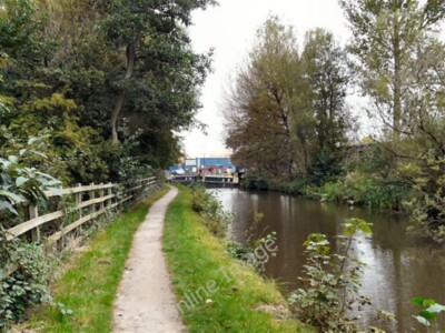 Foto 6x4 Peak Forest Canal Denton\/SJ9295 Annäherung an Warble Wharf. c2009