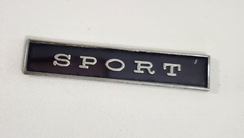 Plymouth Mopar SPORT 60s 70s 42989 2963770 VTG Adhesive Back Nameplate
