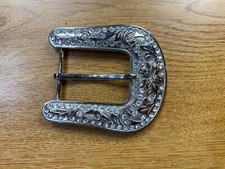 Vintage Rhinestone Pin Style Belt Buckle