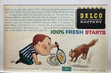 1960 Delco Battery Scared Cat Retro Original Print Ad Life Magazine 60s 1960 Delco Battery Scared Cat Retro Original Print Ad Life Magazine 60s