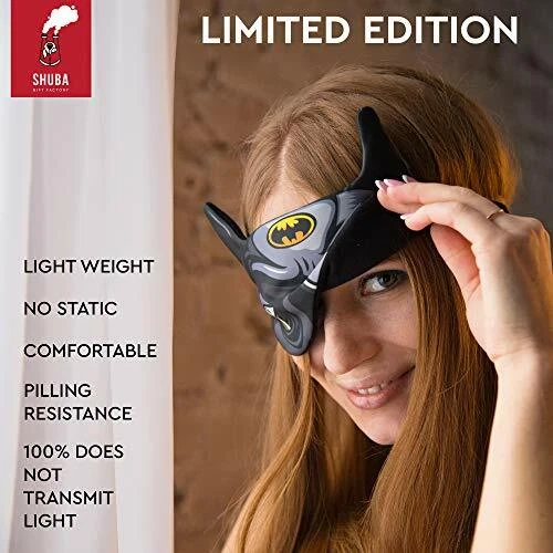 Máscara Relax Dormir Suave Venda para los Ojos Cubierta para Dormir (Batman Negro, Paquete Delgado) Foto 3 de 4
