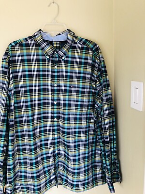 Men s Tommy Bahama long sleeve button down XXL Unique back Nice looking plaid￼
