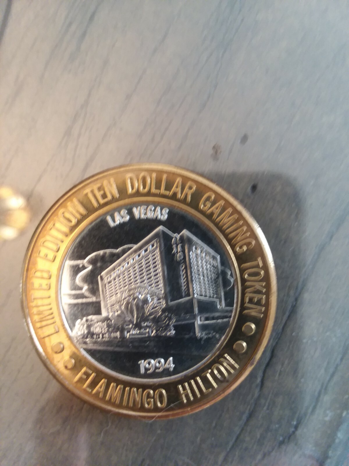 Flamingo Hilton 1994 Las Vegas Limited Edition Ten Dollar Silver Gaming Token