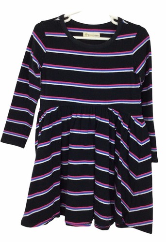 Vestido Patinador Niña Tucker + Tate Rayas Talla 3 Negro Manga Larga Informal - Imagen 4 de 4