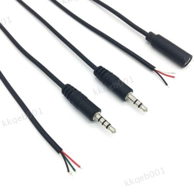25CM 2.5mm Mono 2pole 3pole Connector Cable Male Female Plug 2pin 3pin Wire