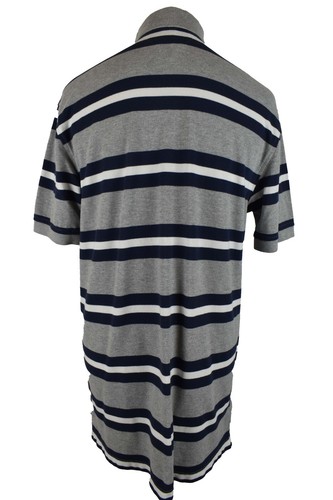 TOMMY HILFGIER Grey Polo T-Shirt size L Mens Striped Outdoors Outerwear - Picture 3 of 6