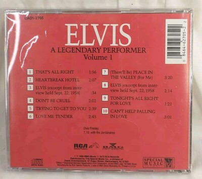 Elvis Presley: A Legendary Performer Volume 1 (CD, 1989 RCA