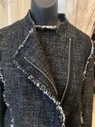 Ann Taylor Women's Tweed Fringe Moto Jacket Blazer Black Gray ( M ) — photo 6