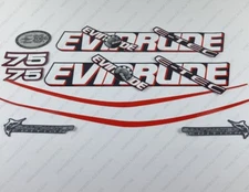 Evinrude 75 hp ETEC outboard engine decals sticker set reproduction Blue Cowl