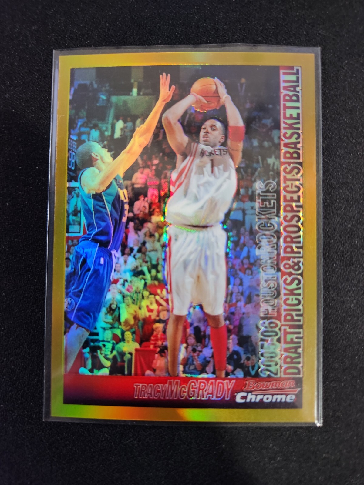 Beautiful Rare Gold Refractor 05-06 Tracy McGrady Bowman Chrome 36/50 Topps #70