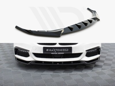 For BMW 5 Series M-Pack G30/31 Maxton Design Front Diffuser V4 Gloss Black ABS