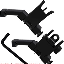 T actical Fiber Optics Iron 45 Degree Sight Offset Flip Up Front and Rear Sight