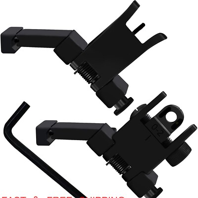 T actical Fiber Optics Iron 45 Degree Sight Offset Flip Up Front and Rear Sight
