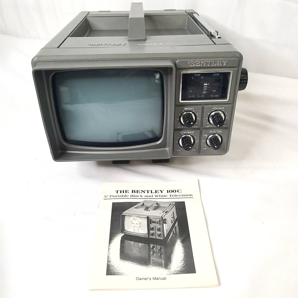Bentley Deluxe Portable 5-Inch Black & White TV Model No. 100C No