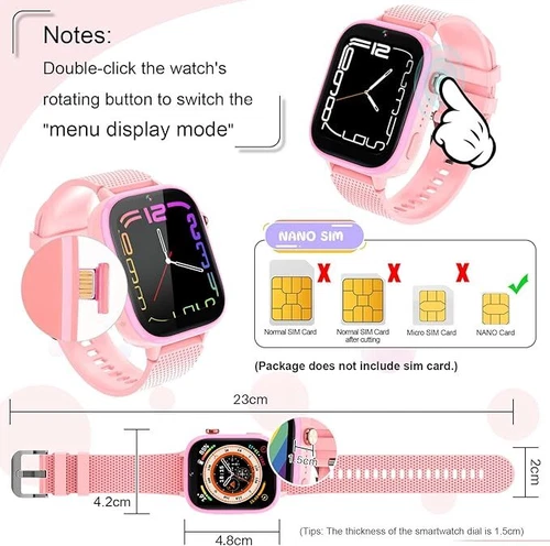 Kids Smart Watch Game Watch 4G With Two-Way Talk SOS GPS For Boys Girls Gift - Picture 22 of 36