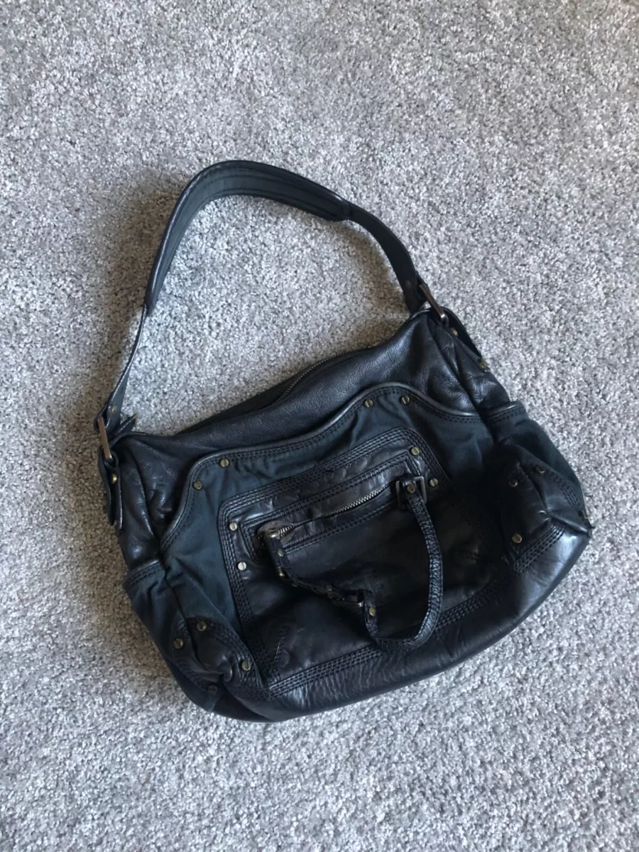 Vintage Diesel cow leather and canvas Y2K style bag