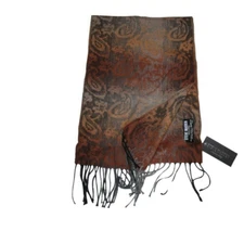 Steven Madden Light Weight Ombré Paisley Muffler Scarf, Made in Italy, Brown