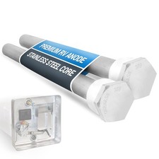 RV Water Heater Anode Rod - 2-Pack, 2 Years 9.25" L x 3/4" NPT, Silver