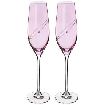 Dartington Celebrate RUBY Champagne Flutes Set of 2 Crystal Glasses Gift