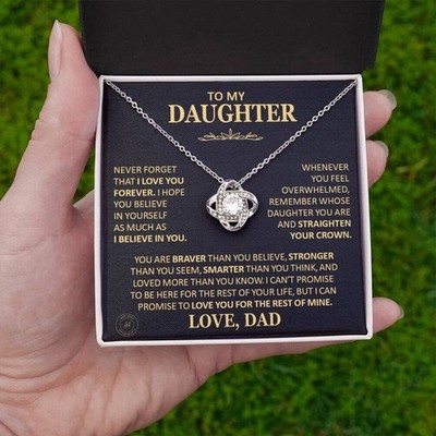 Beautiful Gift for Daughter From Dad ''Never Forget That I Love You'' Necklace