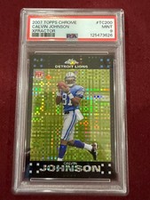 Calvin Johnson 2007 Topps Chrome Xfractor Rookie Card RC PSA 9 Mint Lions. rookie card picture