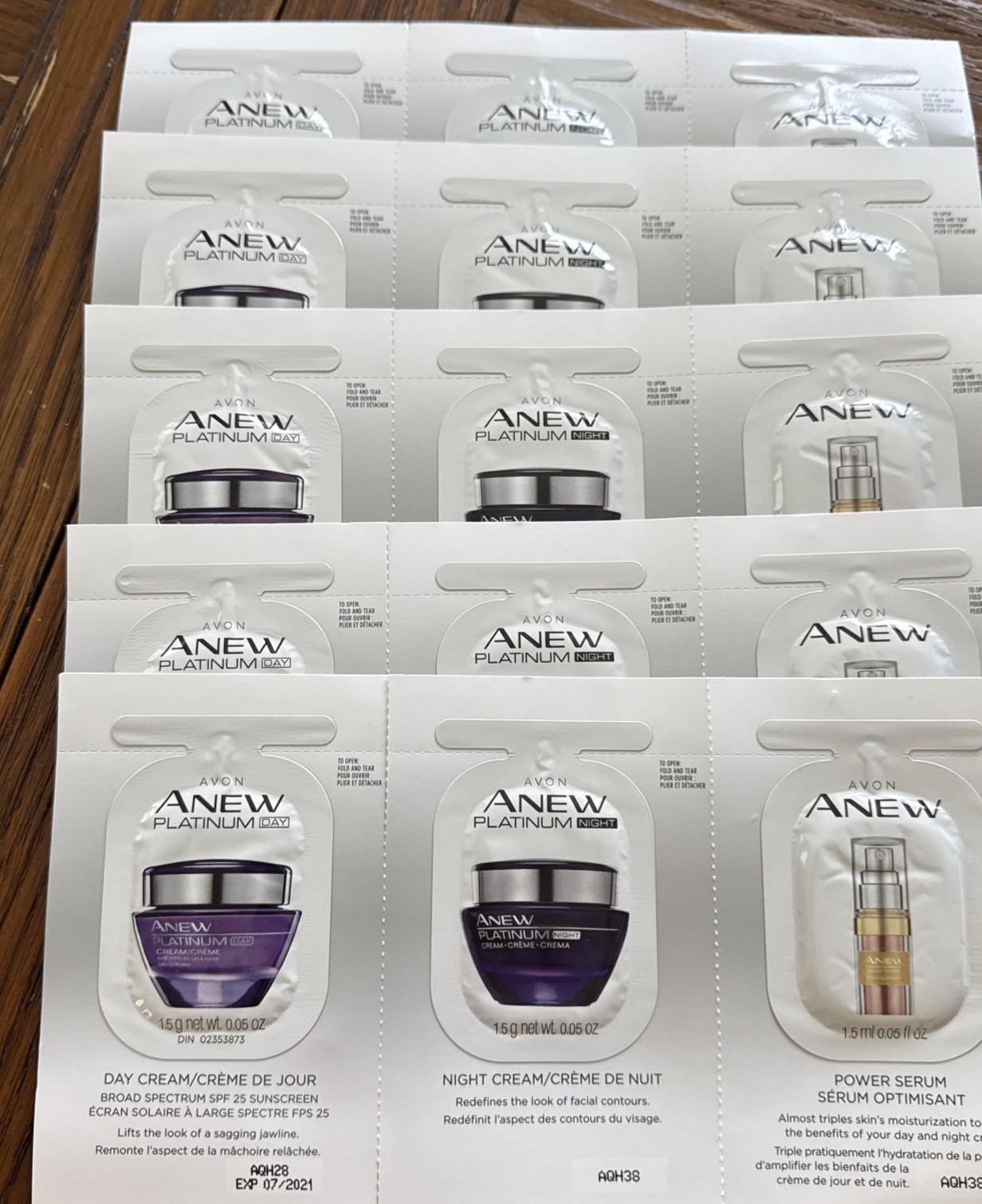AVON ANEW Platinum Day Night & Power Serum Travel Size Set 5 Each 0.05 fl oz