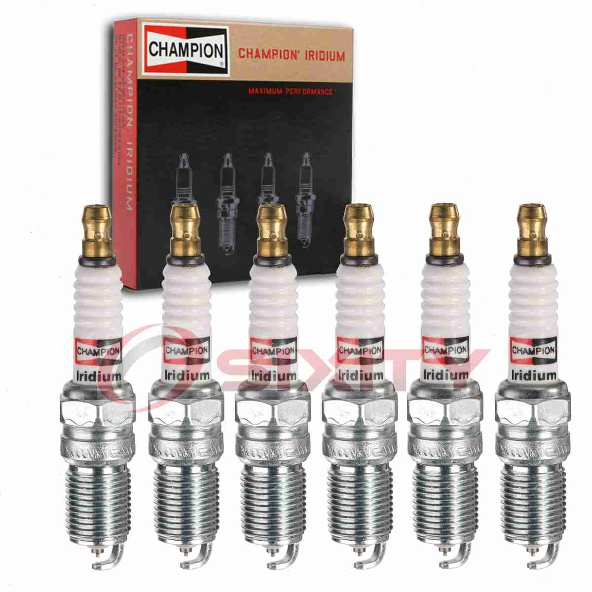 6 pc Champion Iridium Spark Plugs for 1987-1989 Mercedes-Benz 260E 2.6L L6 gx