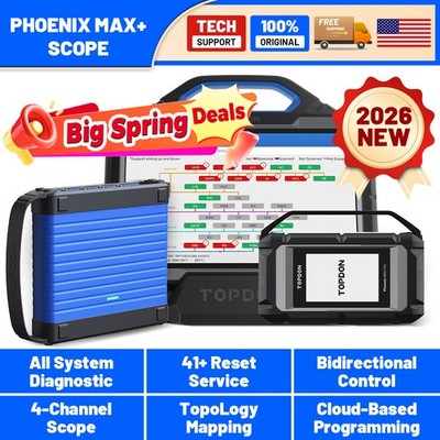 TOPDON Phoenix Max & 4-Ch Oscilloscope Scope Kit ECU Programming 13.3'' Scan Tool