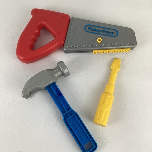Fisher Price Pretend Play Tools Handsaw Hammer Screwdriver Workshop Vintage 80s