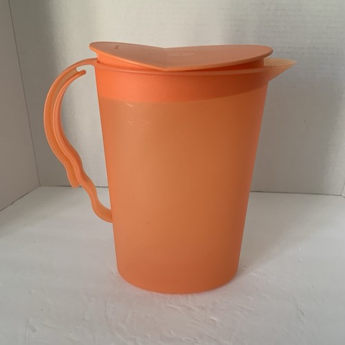 Tupperware Impressionen 2 Quart transparenter orangefarbener Krug mit Wippdeckel - Bild 3 von 10