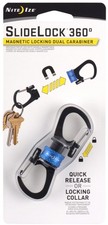 Nite Ize SlideLock 360 Magnetic Locking Dual Carabiner - Blue