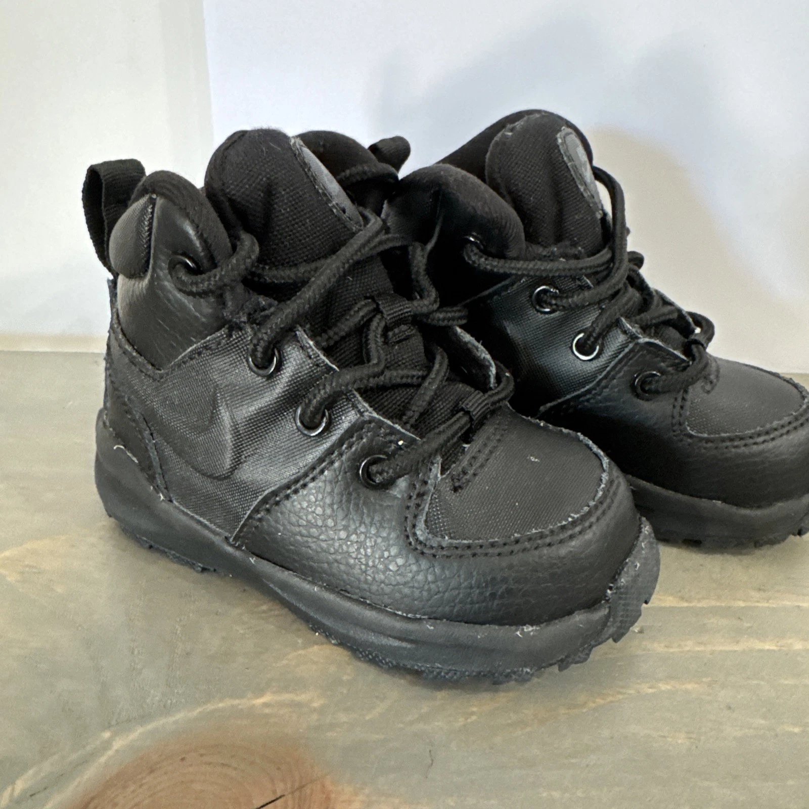 Nike Manoa LTR Boots Shoes TD BQ5374-001 Black Toddler Kids Size 5C