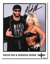 MACHO MAN & GORGEOUS GEORGE WCW Star’s 1999 Autograph REPRINT 8.5x11Paper Luster