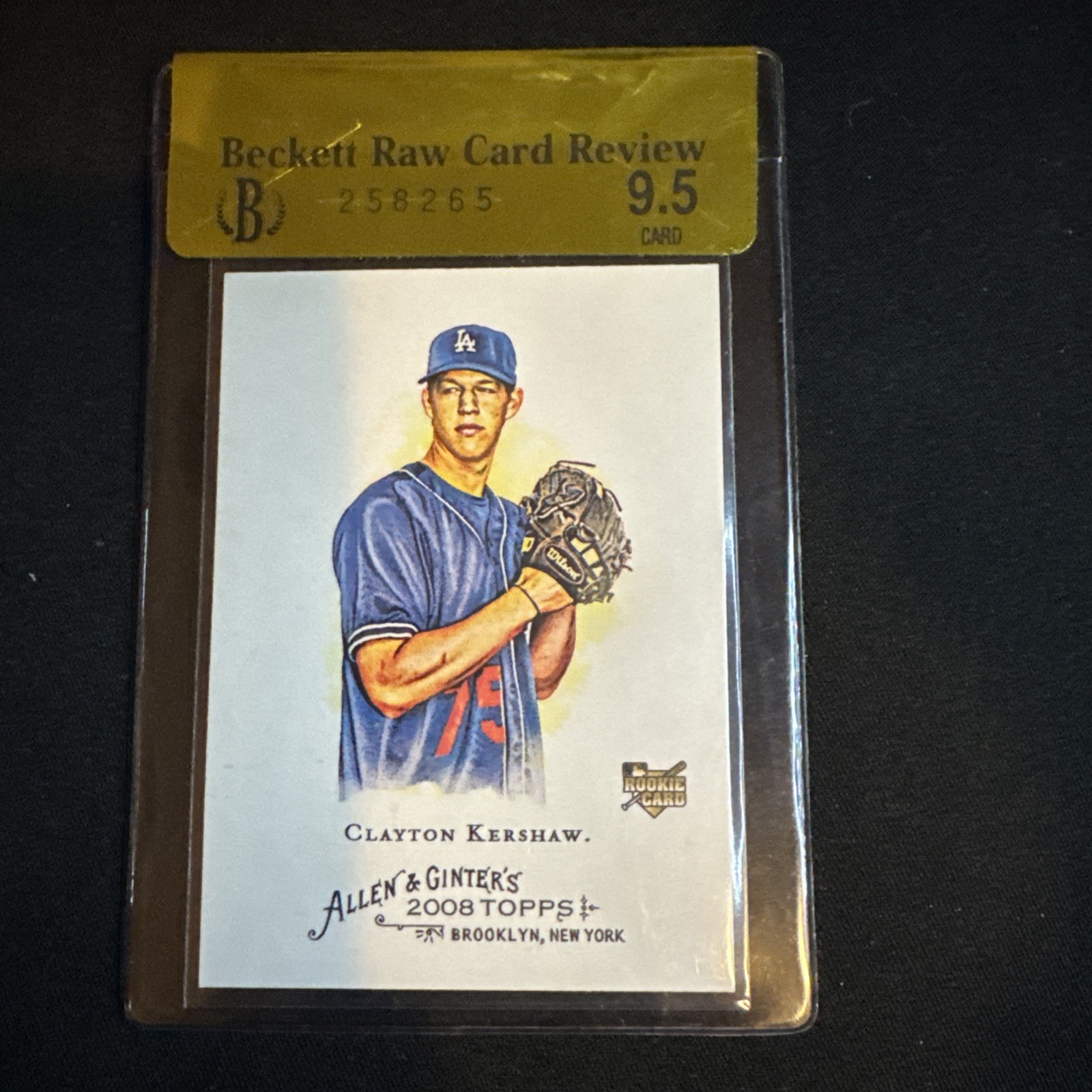 2008 Topps Allen & Ginter's Clayton Kershaw #72 BGS 9.5 GEM MINT Rookie RC