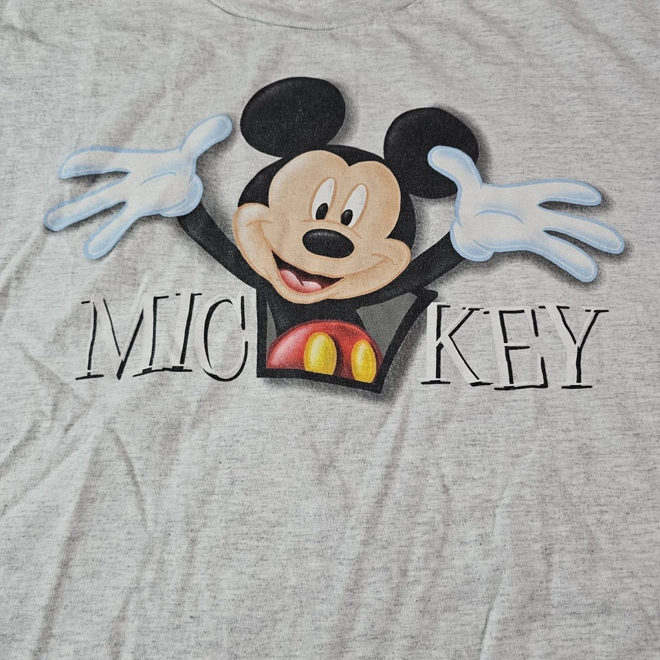 Camisa Disney De Colección Para Hombres XL Mickey Mouse Gris Hecha en EE. UU. Gráfico Trasero Foto 3 de 4