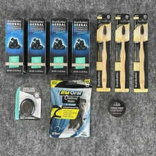 Lot of 10 Charcoal Dental Care 3- Toothbrushes 4-Toothpaste Tubes Whitener Floss